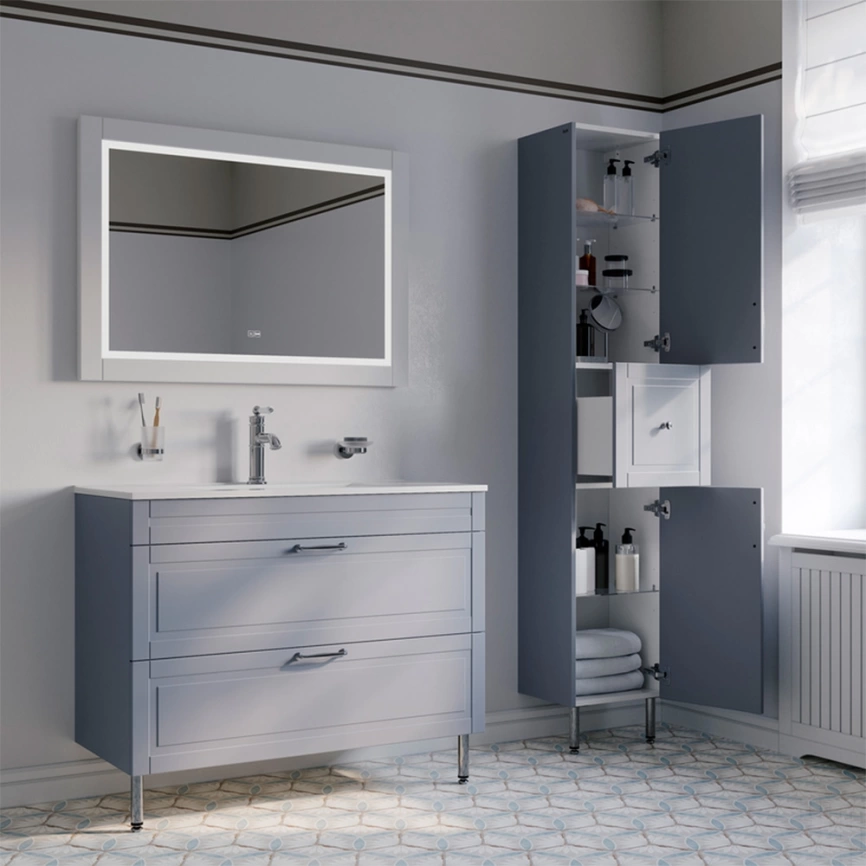 Шкаф-пенал напольный Iddis Oxford 36 OXF36L0i97 серый - фото 5