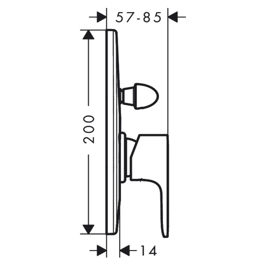 Смеситель для душа Hansgrohe Rebris S 72448000, хром - схема