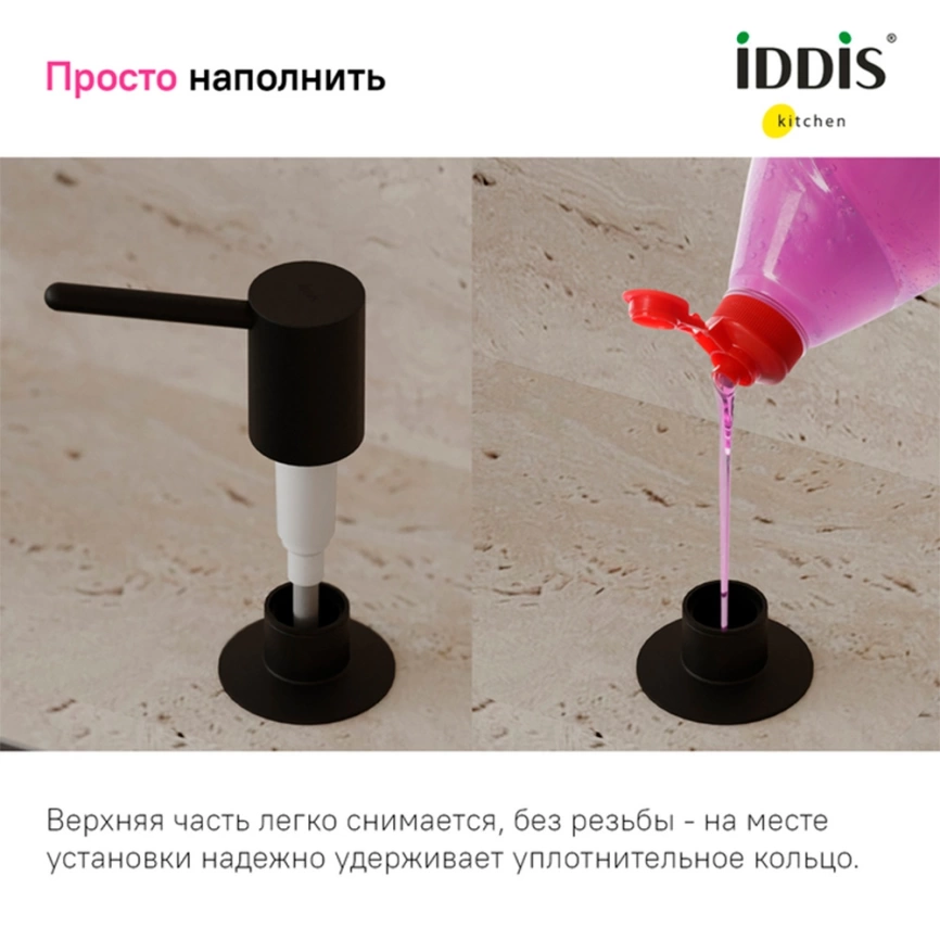 Дозатор для кухонной мойки Iddis Kitchen Line SDIBL00i59, черный - фото 5