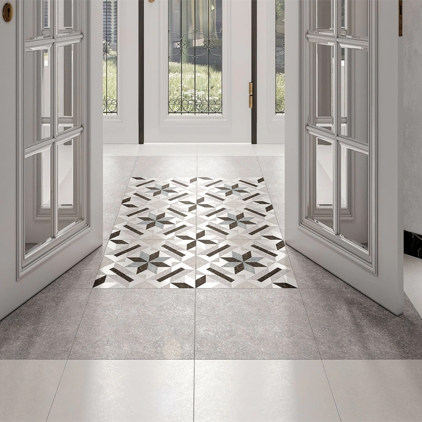 Керамогранит напольный 45x45 Progres Chantilly Cemento Deco 737479 синий светлый - фото 1