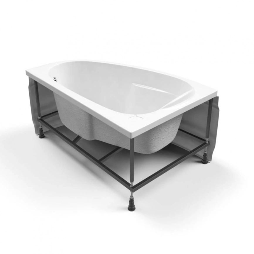 Ванна акриловая асимметричная Cersanit Joanna 150x95 с каркасом и панелью, левая - фото 2