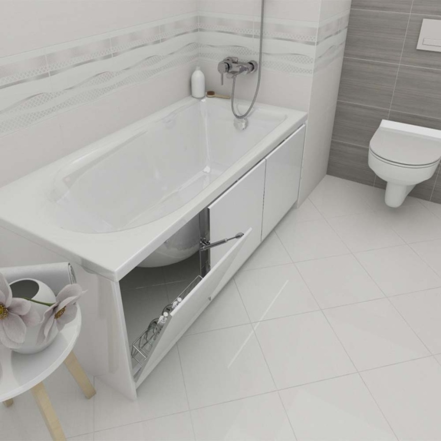 Экран под ванну фронтальный Cersanit Click 170, белый с откидными дверьми - фото 1