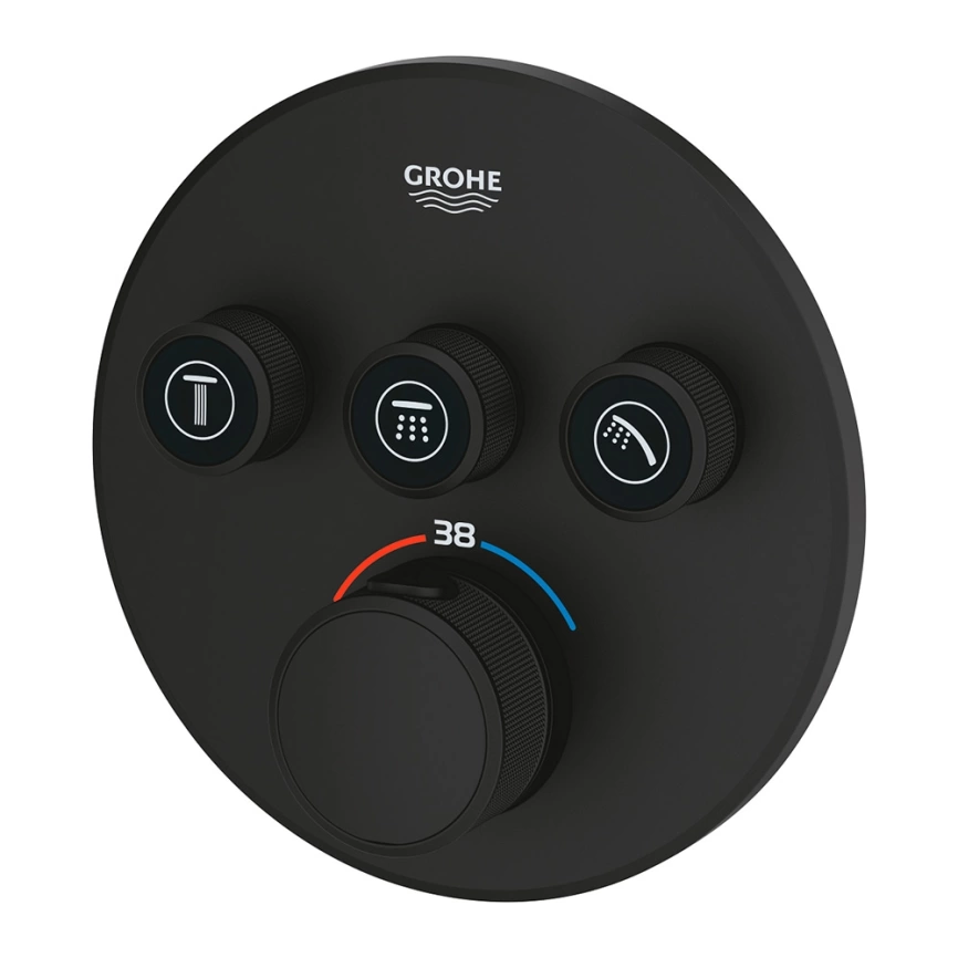 Внешняя часть смесителя для душа Grohe Grohtherm SmartControl 29508KF0 черный - фото 1