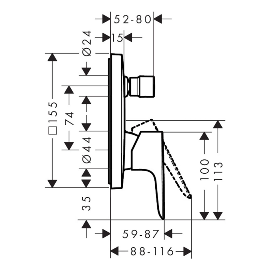 Смеситель для душа Hansgrohe Talis E 71745140 бронза - схема