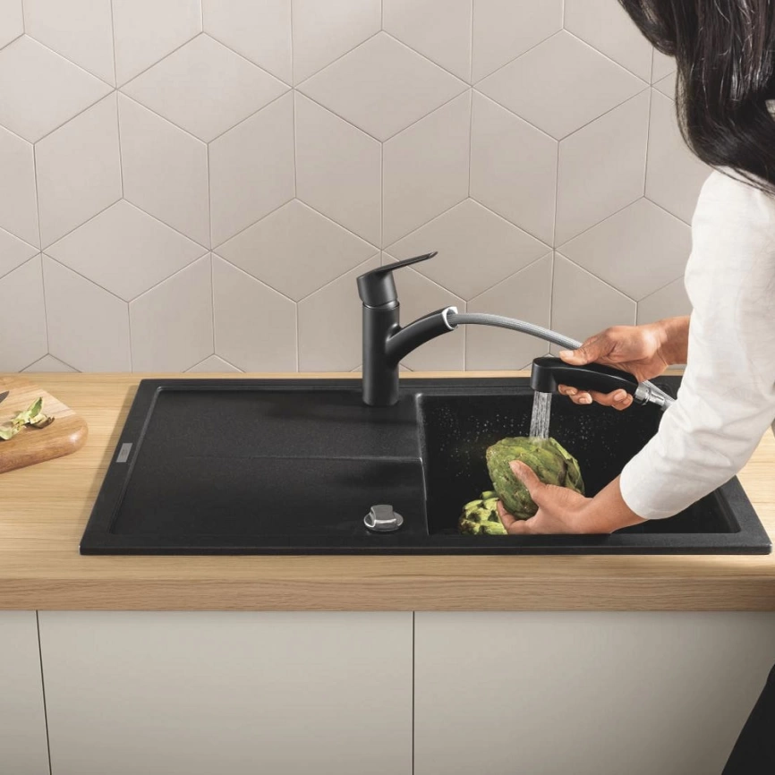 Смеситель для кухни Grohe Start 303072431 с выдвижной лейкой, черный - фото 4