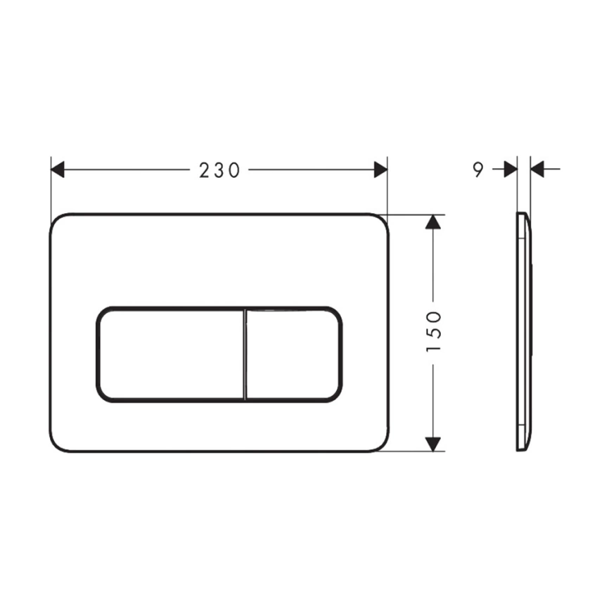 Панель смыва для инсталляции Hansgrohe iFrame Original Q 66001700 белая - схема