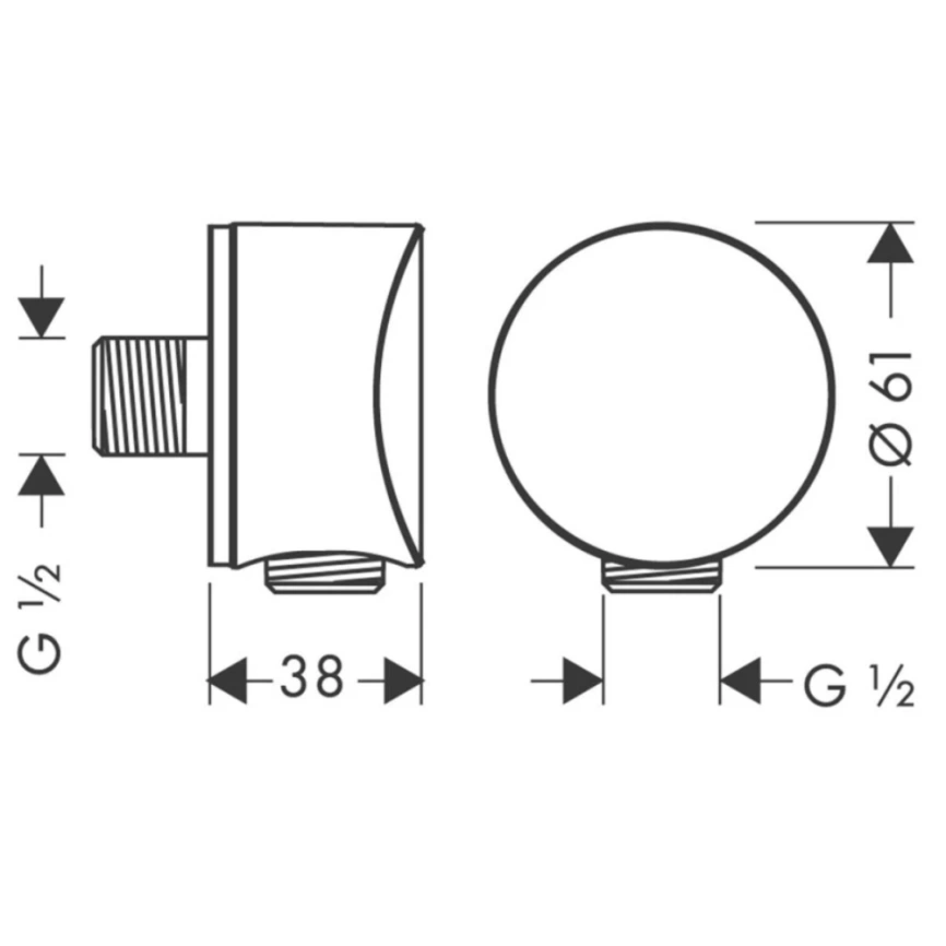 Шланговое подключение Hansgrohe Fixfit S 26453340, черный хром - схема