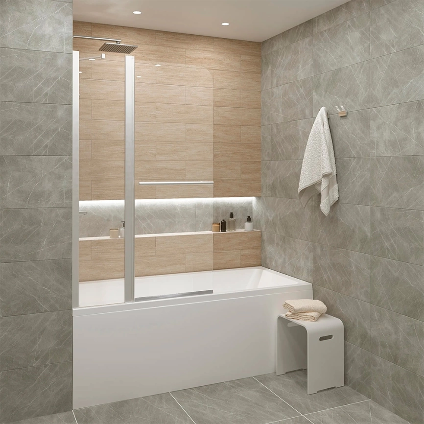 Штора на ванну из стекла 1Marka P-05 85x150 прозрачная - фото 3