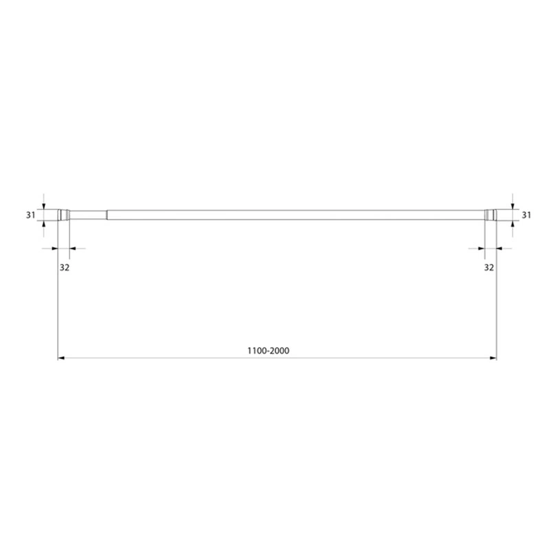 Карниз для штор в ванную Iddis Elegante SRW0120i14 прямой белый - схема