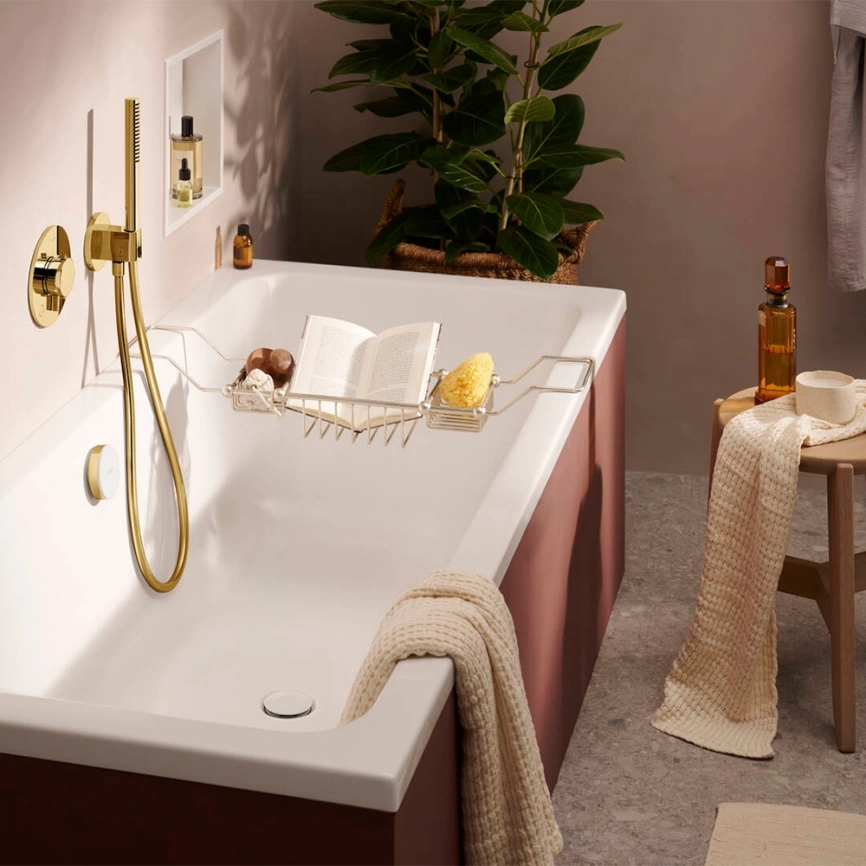 Шланговое подключение Hansgrohe FixFit S 26888990 с держателем золото - фото 1