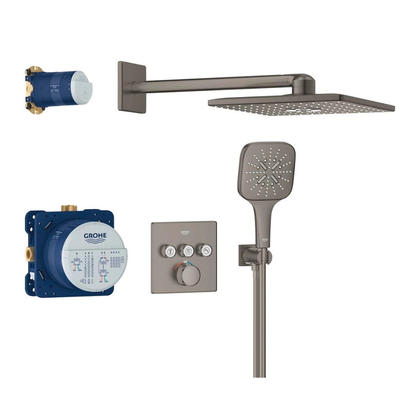 Душевой комплект Grohe Grohtherm SmartControl 34864AL0 графит с термостатом - фото 1