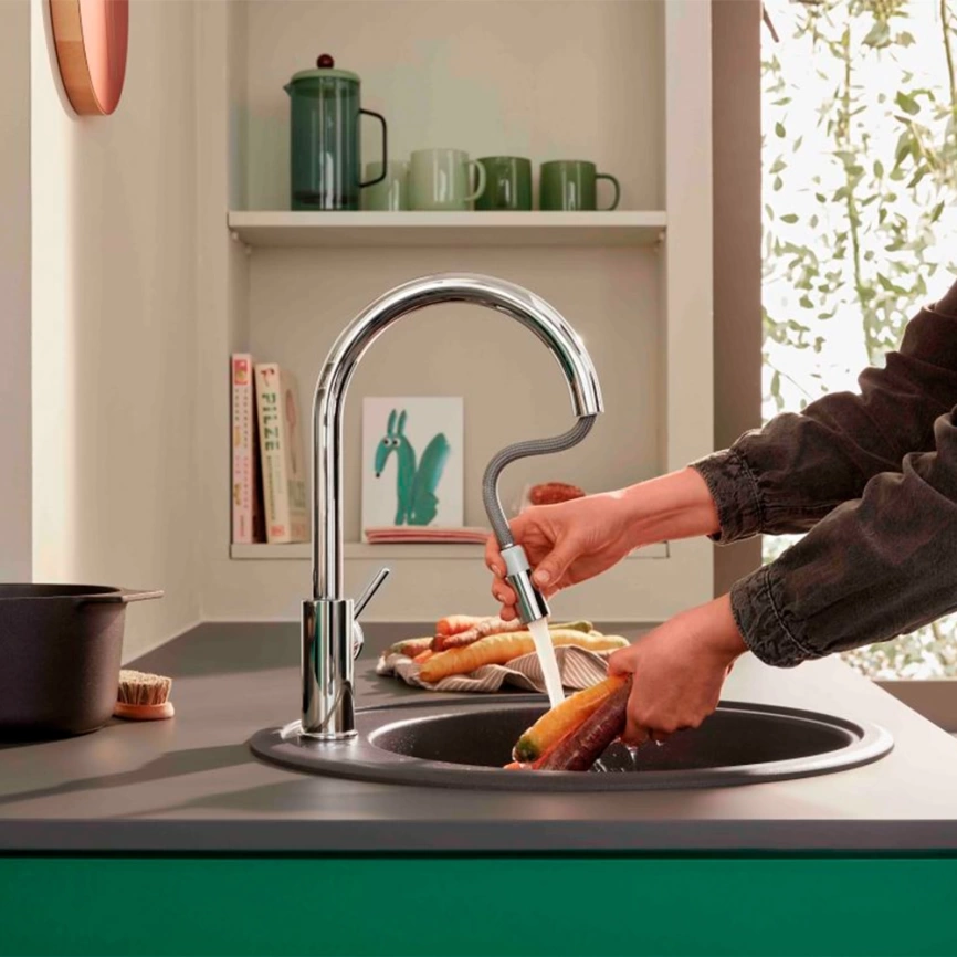 Смеситель для кухни Grohe BauClassic 30573000 с вытяжным изливом, хром - фото 6