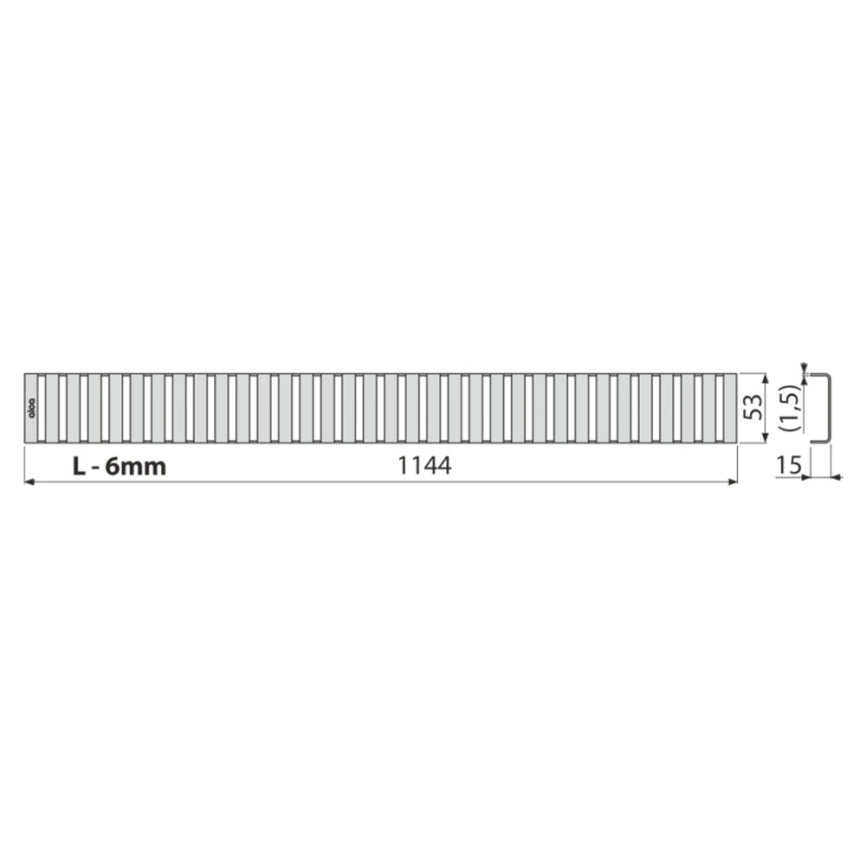 Решетка для душевого лотка AlcaPlast Line-1150L сталь - схема