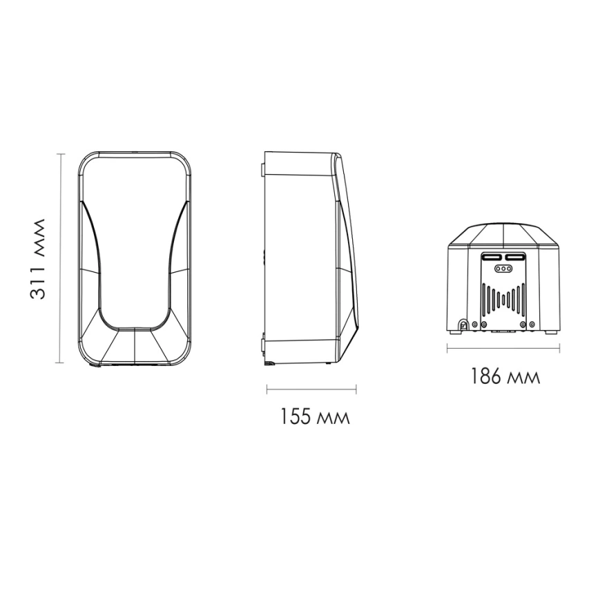 Сушилка для рук Breez Smart UV-1000W белая - схема