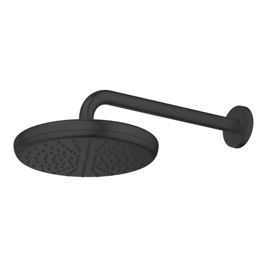 Лейка для верхнего душа Grohe Tempesta 210 1022182430 с кронштейном черная - фото 1