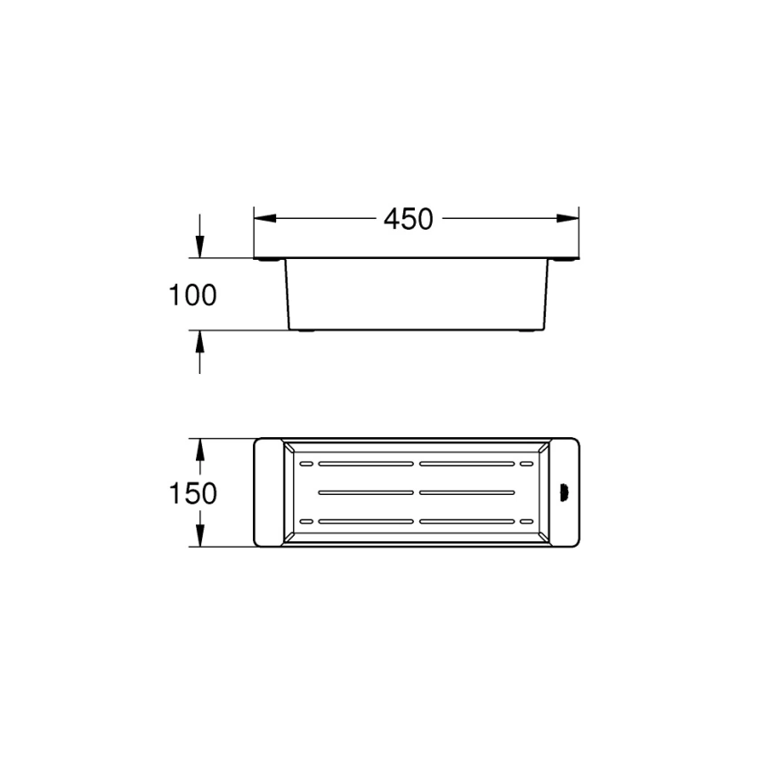 Коландер для кухонной мойки Grohe 40852SD0 из нержавеющей стали - схема