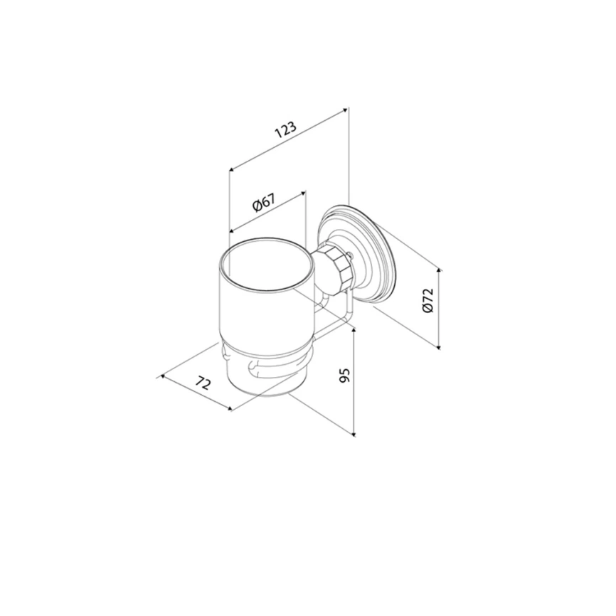 Подстаканник для зубных щёток Milardo Easy EASBWSGM45 черный - схема