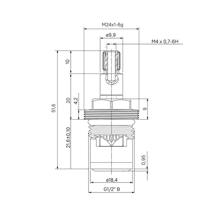 Кран-букса для смесителя Iddis CR-AB24 Z20 - схема