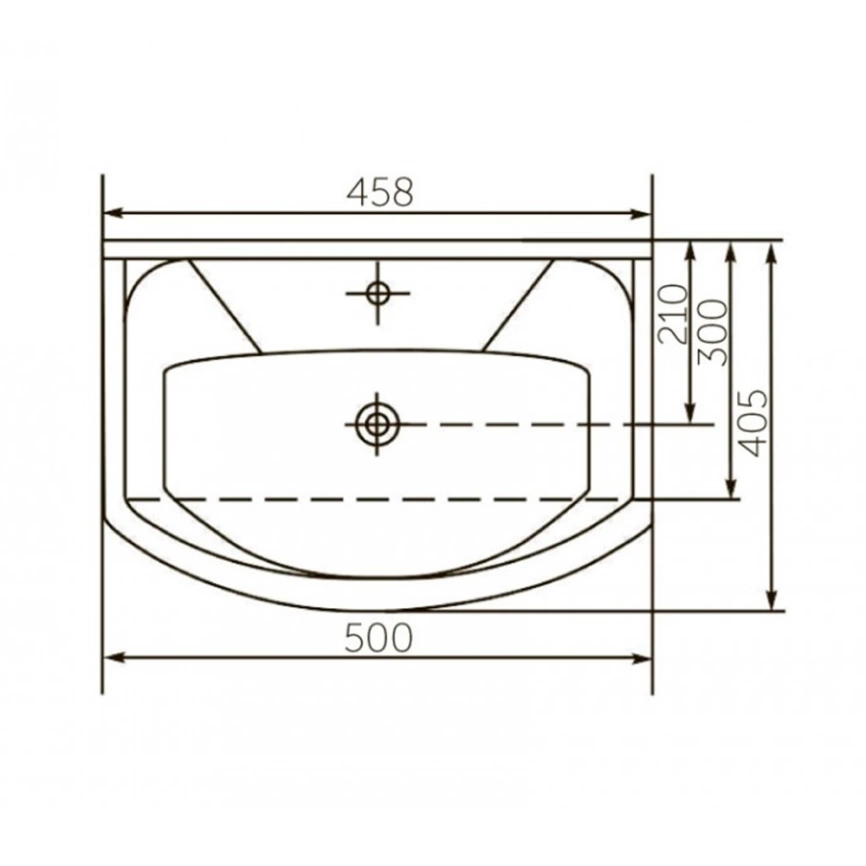 Тумба с раковиной напольная Cetus Грейп 50 белая - схема раковины