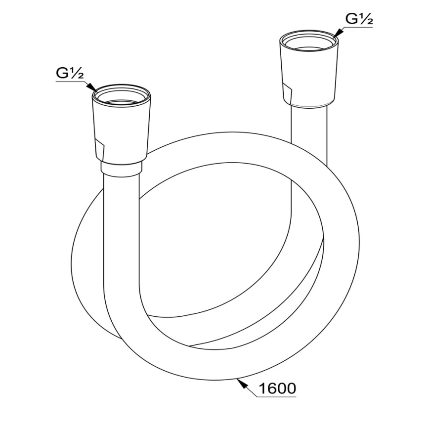 Шланг душевой Kludi Suparaflex Silver 6107205-00, хром - схема