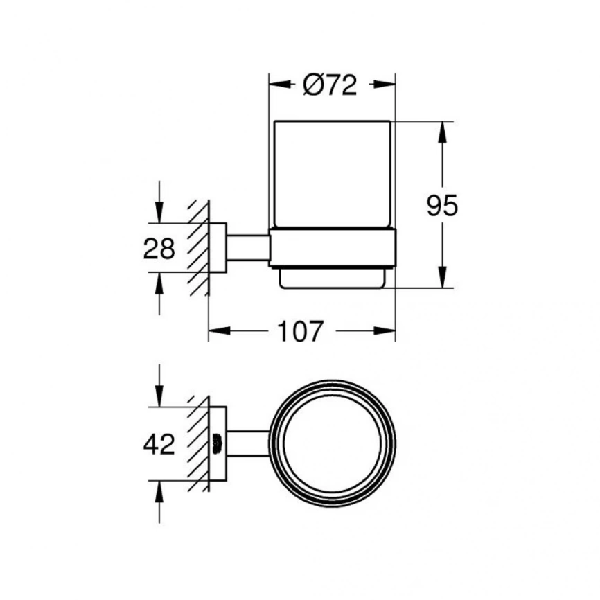 Grohe Essentials Cube Glass 40755001 схема