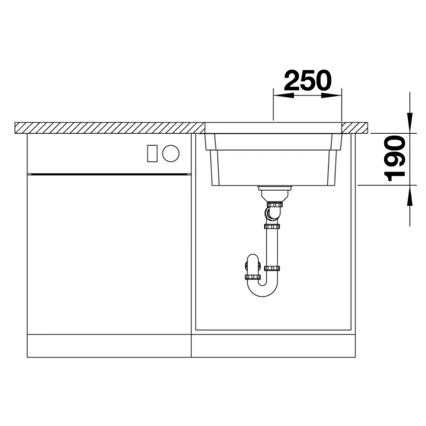 Мойка кухонная Blanco Etagon 500-U 521841 - схема 3