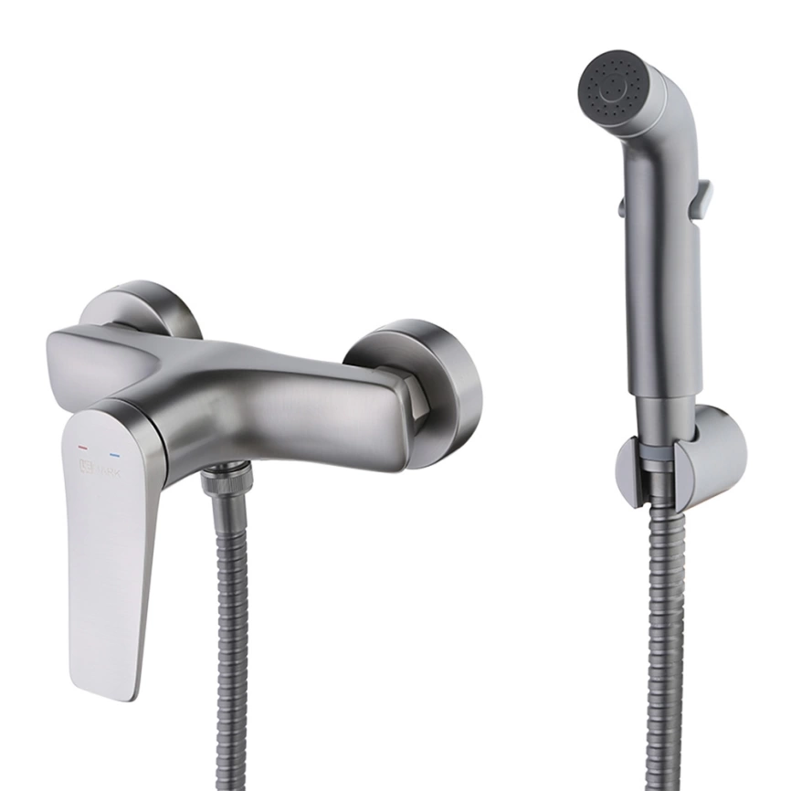 Смеситель с гигиеническим душем Lemark Bronx LM3718GM, графит