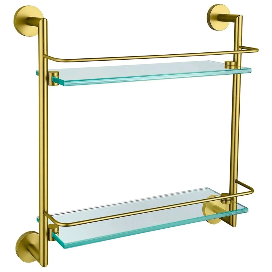 Полка в ванную стеклянная двойная Allen Brau Priority 6.31015-GB золото