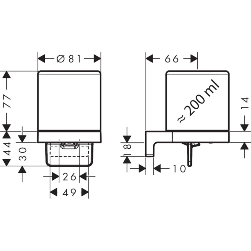 Дозатор для жидкого мыла Hansgrohe AddStoris S 41765140 бронза - схема