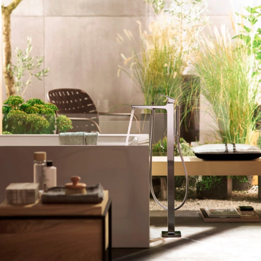 Смеситель для ванны HansgroheMetropol 32532000 напольный, хром - схема